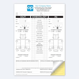 Van Damage Checklist